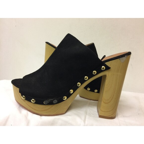 H&M women Platform slip on open toes  black Sandals~Size EUR 39 US 8 - Picture 6 of 12